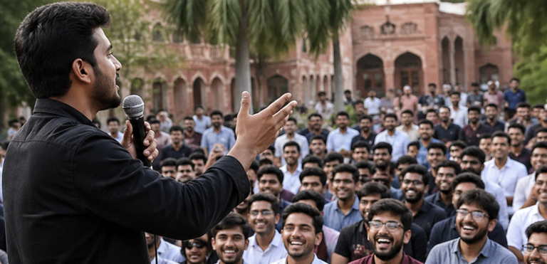 AMU Student Election Speech Goes Viral After Funny Promises and Chatur-Style Delivery